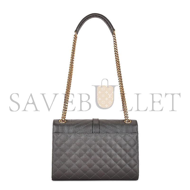 YSL ENVELOPE MEDIUM IN QUILTED GRAIN DE POUDRE EMBOSSED LEATHER 600185BOW971112 (24*17.5*6cm)